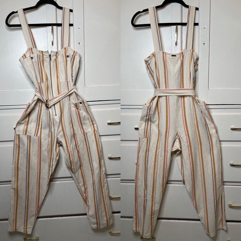 Billabong overall pants | striped | light weight fabric